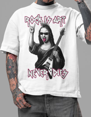 Camiseta Oversize Rock is Art blanca HOMBRE