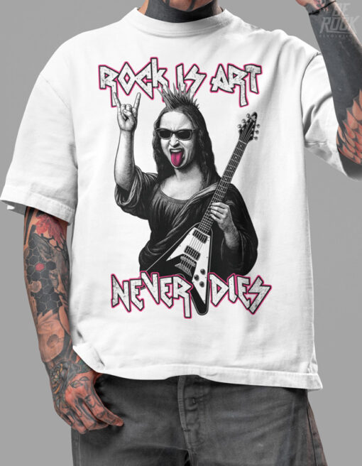 Camiseta Oversize Rock is Art blanca HOMBRE