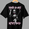 Camiseta Oversize Rock is Art negra HOMBRE