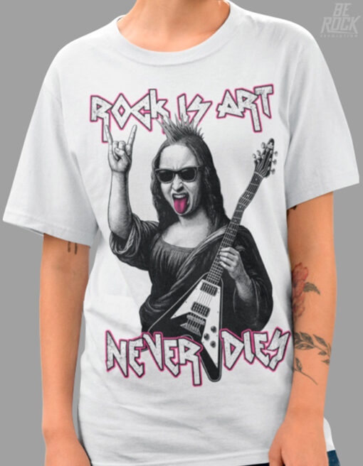 Camiseta Be Rock- Rock is Art blanca UNISEX